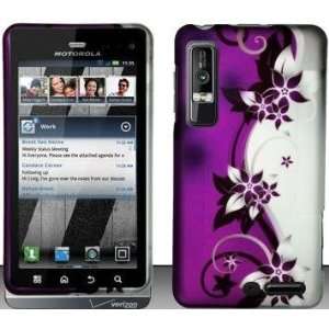 Purple Flowers Design Hard Snap On Case Cover Faceplate Protector for 