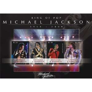  Michael Jackson   King of Pop Antigua Stamps ANT0910SH 
