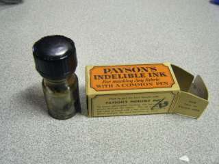 Antique Box & Bottle of Paysons Indelible Ink  