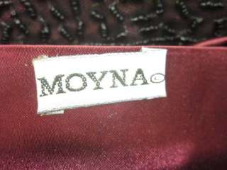 MOYNA Maroon Black Beaded Small Tote Handbag  