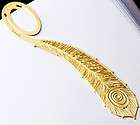 Brand New Gold pl feather Leaf bookmark Book mark Free