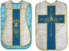 MARIAN SILVER Roman Chasuble 5pc Mass Vestment Set