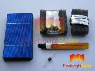 KW 3x6 Untabbed Solar Cells Diy Panel Kit w/Wire Flux  