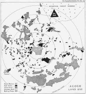 GHANA Agogo Land Use, 1947 map  
