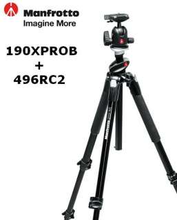 Manfrotto 190XPROB Tripod Legs (Black) with 496RC2 Compact Ball Head 