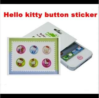 6pcs hello kitty Home button stickers for iPhone 4 4s 3g 3gs iTouch 