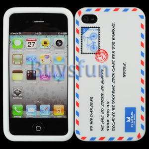   mail Envelope New White Silicone Case Cover For Apple iPhone 4 4G 4S