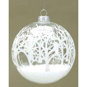  with Snow Inside Glass Ball Christmas Ornaments 4.25