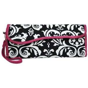   Iron or Curling Iron Bag   Damask With Pink Trim Insulated Beauty