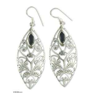  Iolite floral earrings, Floral Shield Jewelry
