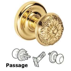  Passage floral knob with contoured radius rosette in pvd 