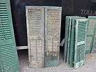 PR victorian louvered house window SHUTTERS chippy GREEN paint 55 x 14 