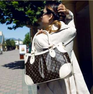 Womens PU Leather Korean Style The Bone Pattern Handbag Beige 10 112 