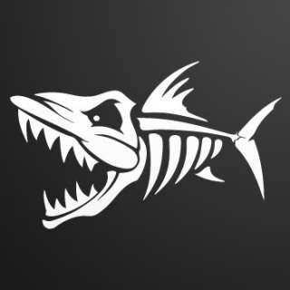 Decal Sticker Skeleton Skull Fish jaws Fishing XRXX3  