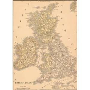    McNally 1886 Antique Map of the British Isles
