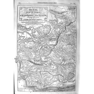  1855 MAP COUNTRY SIMPHEROPOL BAIDAR CRIMEA WAR