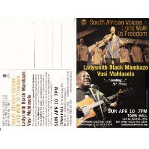  Ladysmith Black Mambazo Town Hall New York 2005 Rare Promo 