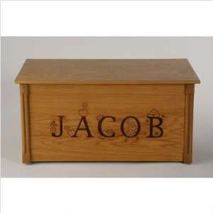 Personalized Wooden Toy Box in Oak with Picture Letters 