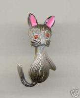 SIAMESE CAT Vintage Brooch Pin  FUNNY LITTLE KITTY   