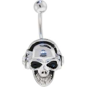  Jammin Headphone Skull Belly Ring Jewelry