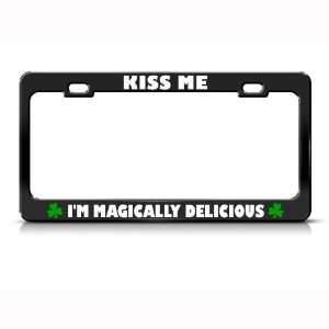 Kiss Me I Magically Delicious Irish Ireland Metal license plate frame 