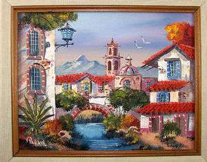 Latin America Small Town Painting BEAUTIFUL  