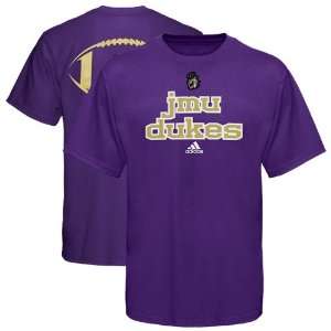 adidas James Madison Dukes Backfield T Shirt   Purple (Medium)  