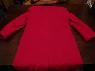   Womens Beautiful Red Wool Velvet Winter Trench Maxi Coat Sz 8 M  