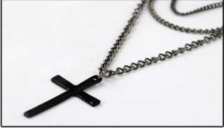 Hot Korea Multi layer Chain Long Pendant Cross Necklace  