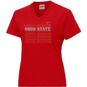  Nike Ohio State Buckeyes Scarlet Ladies Graduated T shirt 