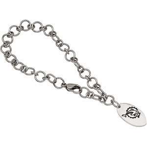   Steel 8 Inches Miami Dolphins Logo Dangle Bracelet CleverEve Jewelry
