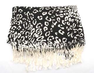 Hot Sale Black Fashion wrinkled Leopard Cotton Soft Shawl Scarf Wrap 