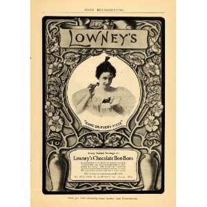 1904 Ad Chocolate Bon Bons Walter M. Lowney Candy   Original Print Ad