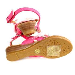 Girls Slingback Flat Thong Sandals w/ Flower Pink Size 9 4 / kids 