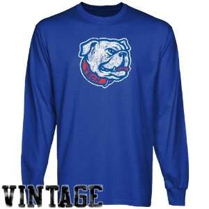 NCAA Louisiana Tech Bulldogs Royal Blue Distressed Logo Vintage Long 