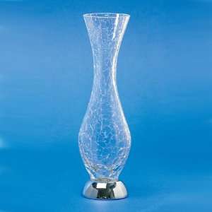  Windisch 61675D Tall Crackled Crystal Glass Bathroom Vase 