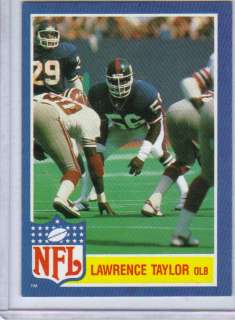 1984 Topps # 11 of 11 card insert set of Law. Taylor  