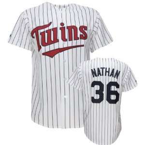 Joe Nathan Navy Majestic MLB Home White Replica Minnesota Twins Jersey 