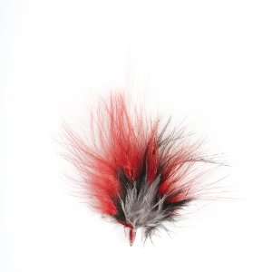   Fuzzy Feather Fur Extension, Long, Black/Red/Grey/White