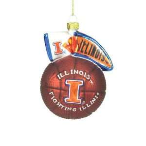  Illinois Fighting Illini NCAA Glass Mascot Basketball 
