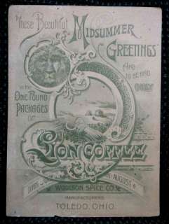 nice large victorian trade card from lion coffee woolson spice co 
