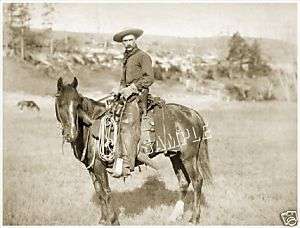 VINTAGE Dakota COWBOY Western HORSE *CANVAS* Art LARGE  