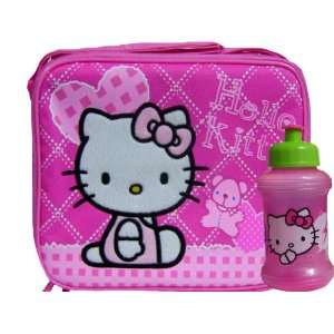  Girls Hello Kitty Pink Lunch Box and Water Bottle Kitchen 