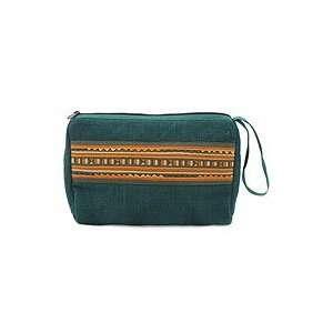  NOVICA Cotton handbag, Lisu Turquoise