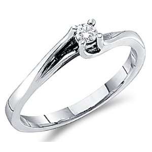  Solitaire Diamond Engagement Ring Round 14k White Gold (0 
