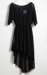 Womens Black/Beige Jumper Dress Cocktail Dress Chiffon Evening Dress S 
