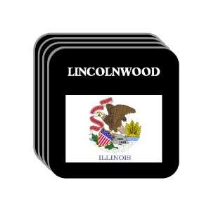  US State Flag   LINCOLNWOOD, Illinois (IL) Set of 4 Mini 