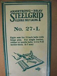   BRAY 27 L STEELGRIP FLEXIBLE BELT LACING (Box of 8 sets)  