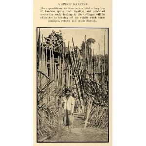  1921 Print Spirit Barrier Kachin Disease Burma Bamboo 