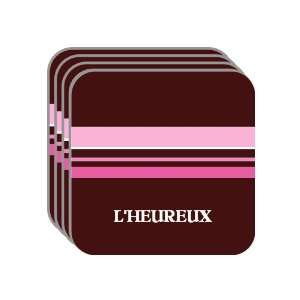 Personal Name Gift   LHEUREUX Set of 4 Mini Mousepad Coasters (pink 